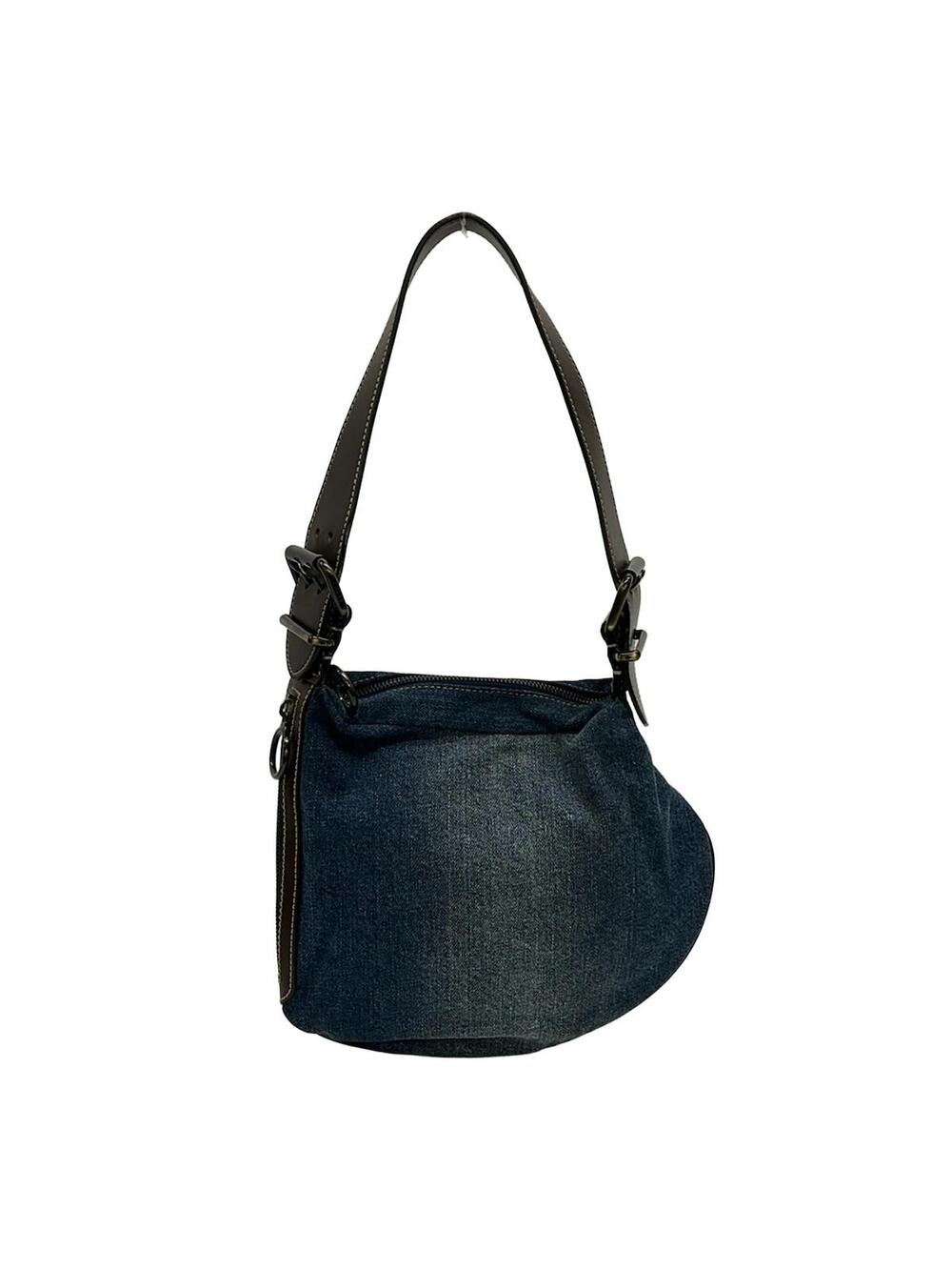 Fendi Oyster Blue Brown Denim Shoulder #372355F74B